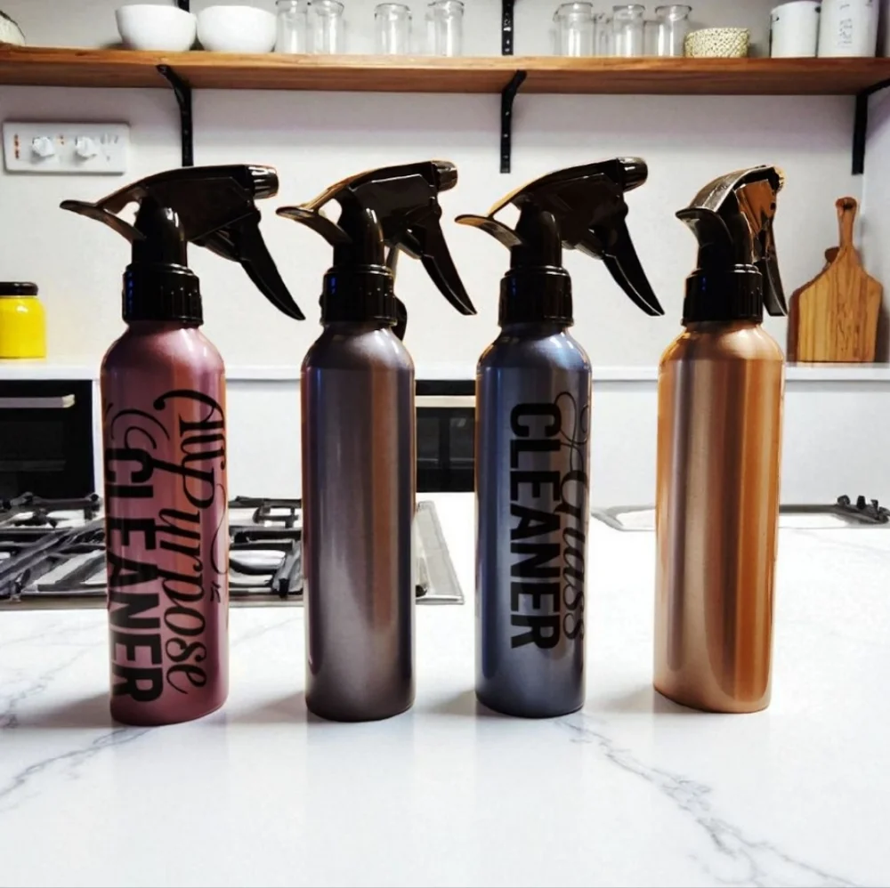 Aluminum Metallic Blue‎ Customizable Personalized Spray Bottle Cleaning 10oz
